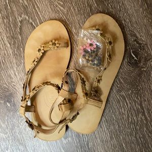 Rainbow tan sandals
